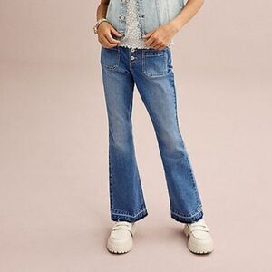 Girls SO High Rise Patch Pocket Flare Jeans, Size 10